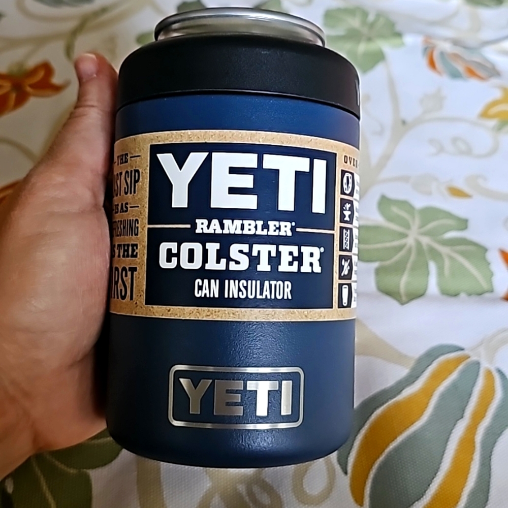 Brand new yeti rambler coaster can insulator, navy blue